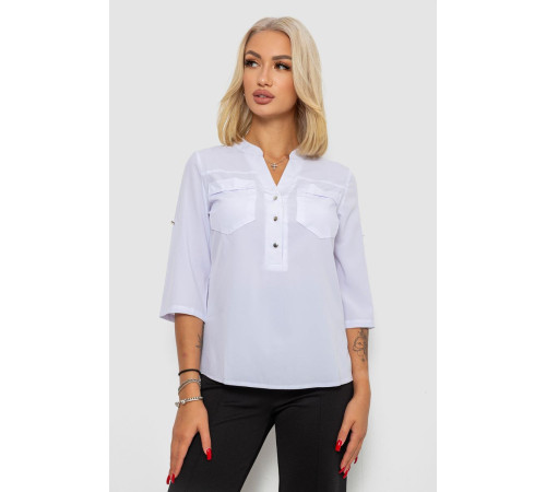 Блуза однотонная, цвет белый, 230R96