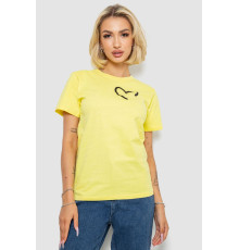 Футболка жіноча з принтом, колір жовтий, 238R57384-1.