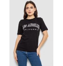 Жіноча футболка з принтом, колір чорний, 241R1832