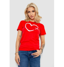 Жіноча футболка з принтом, колір червоний, 238R554