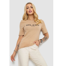 Футболка жіноча з принтом, колір бежевий, 241R134
