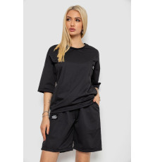 Костюм женский однотонный, цвет черный, 238R116-2