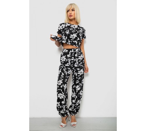 Костюм женский повседневный с принтом, цвет черный, 257R815