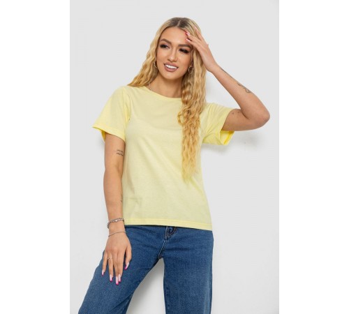 Футболка жіноча однотонна, колір лимонний, 238R111