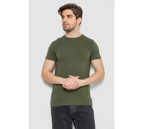 Футболка мужская однотонная базовая, цвет хаки, 244R2408