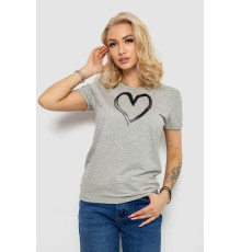 Футболка жіноча з принтом, колір сірий, 238R01623-1