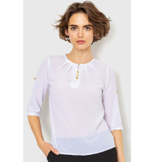 Блуза однотонна, колір білий, 230R1121-1.