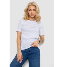 Жіноча футболка з принтом, колір білий, 238R57378-1