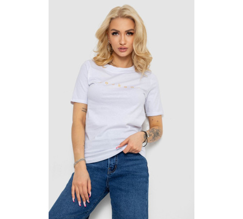 Футболка женская с принтом, цвет белый, 238R57378-1