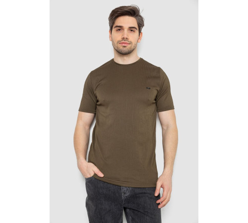 Футболка мужская в рубчик, цвет хаки, 244R2526-1