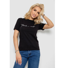 Жіноча футболка з принтом, колір чорний, 238R57561