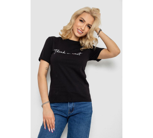 Футболка женская с принтом, цвет черный, 238R57561