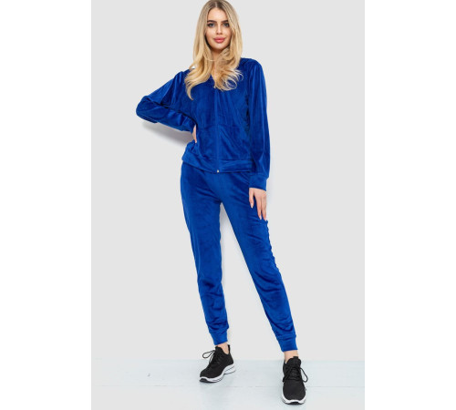 Спорт костюм женский велюровый, цвет электрик, 244R20304