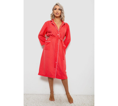 Халат женский домашний в горошек, цвет коралловый, 257R334