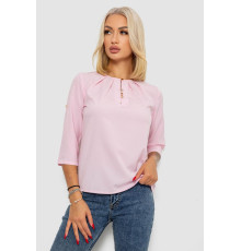 Блуза однотонна, колір рожевий, 230R1121-1.