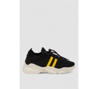 Кроссовки женские текстильные, цвет черно-желтый, 244R251K