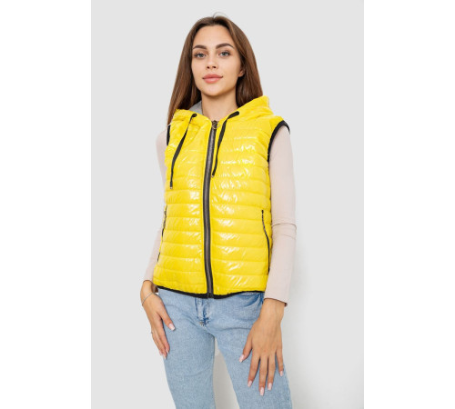 Жилетка женская дутая, цвет желтый, 102R380-1