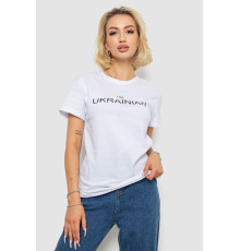 Жіноча футболка з принтом, колір білий, 238R57383-1