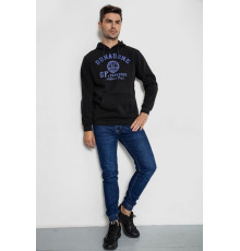 Худі чоловічий на флісі з капюшоном, колір чорний, 244R2197