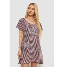 Туніка жіноча з принтом, пудрово-чорний колір, 238RBD378