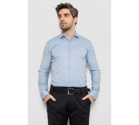 Рубашка мужская однотонная с принтом, цвет голубой, 186R2114