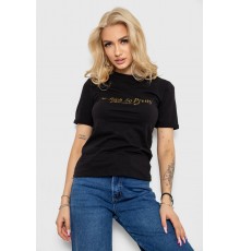Футболка женская с принтом, цвет черный, 238R57399