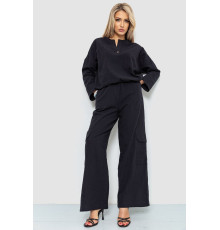 Костюм женский свободнго кроя жатка, цвет черный, 115R0530