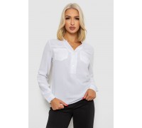 Блуза однотонная, цвет белый, 230RR-96