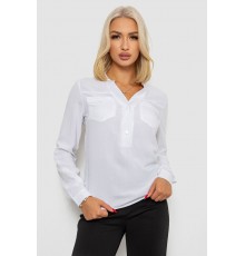 Блуза однотонна, колір білий, 230RR-96