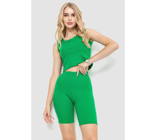 Костюм женский в рубчик повседневный, цвет зеленый, 214R700