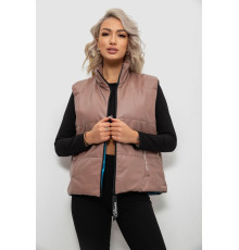 Жилет женский демисезонный экокожа, цвет коричневый, 257R98-1