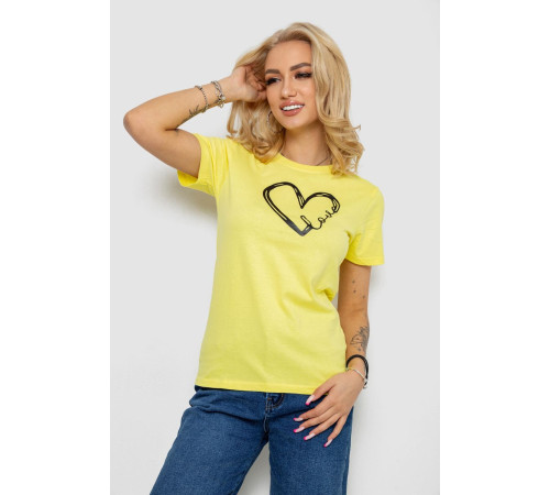 Футболка женская с принтом, цвет желтый, 238R558