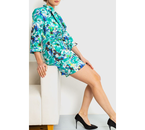 Костюм женский с цветочным принтом, цвет зелено-синий, 115R0451