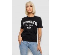 Футболка женская с принтом, цвет черный, 241R137