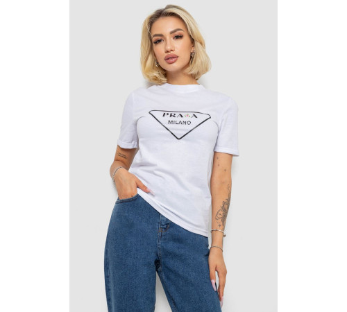 Футболка женская с принтом, цвет белый, 238R57485