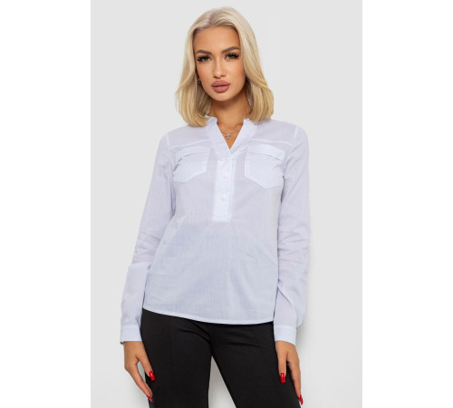 Блуза однотонная, цвет белый, 230RP-96