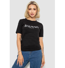 Жіноча футболка з принтом, колір чорний, 238R01640