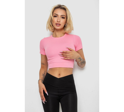 Футболка - топ женская в рубчик, цвет розовый, 238R58210