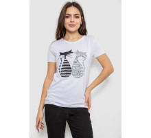 Футболка женская с принтом, цвет белый, 244R502