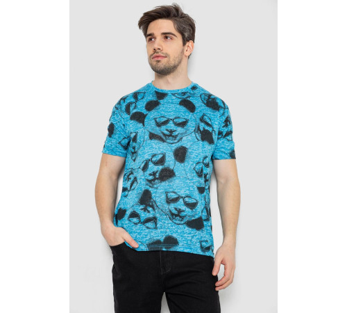 Футболка мужская с принтом, цвет голубой, 244R6029