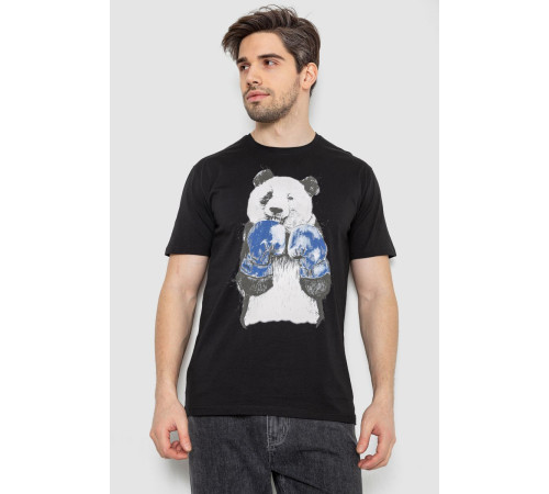 Футболка мужская с принтом, цвет черный, 244R5996