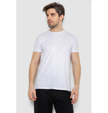Футболка чоловіча однотонна базова, колір білий, 244R2404