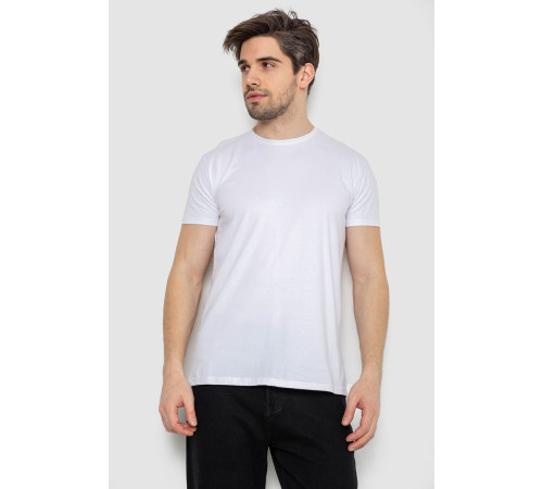 Футболка мужская однотонная базовая, цвет белый, 244R2404