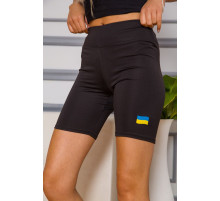 Женские велотреки, с патриотическим принтом, цвет Черный, 172R006-1