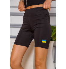 Женские велотреки, с патриотическим принтом, цвет Черный, 172R006-1