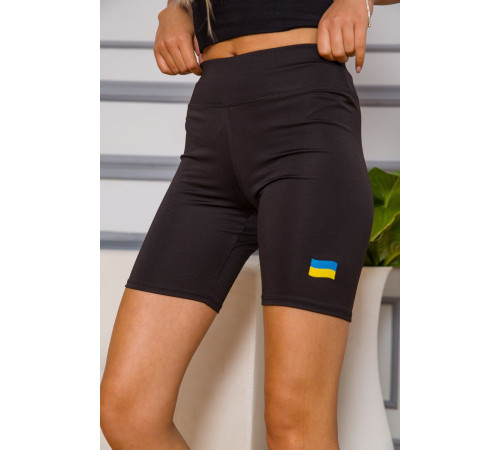 Женские велотреки, с патриотическим принтом, цвет Черный, 172R006-1