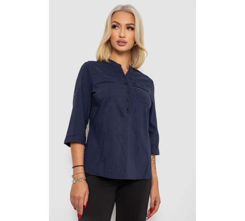 Блуза однотонная, цвет синий, 230R97
