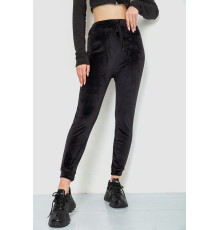 Спорт штани жіночі велюрові, колір чорний, 244R5571