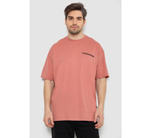 Футболка мужская с принтом, цвет темно-коралловый, 244R2127