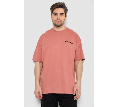 Футболка мужская с принтом, цвет темно-коралловый, 244R2127